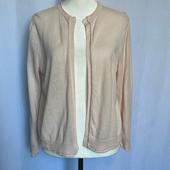 Pendleton Cardigan Open Front Cardigan Linen Cotton Blend Lightweight Size L EUC - Picture 1 of 11
